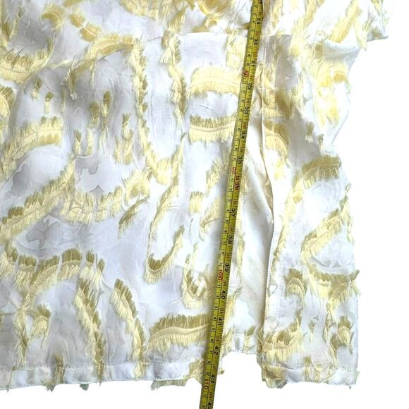 YIGAL‎ AZROUEL Women's Size 2 Silk Runway Midi Dress White Yellow Black Bow NYC - Picture 12 of 13